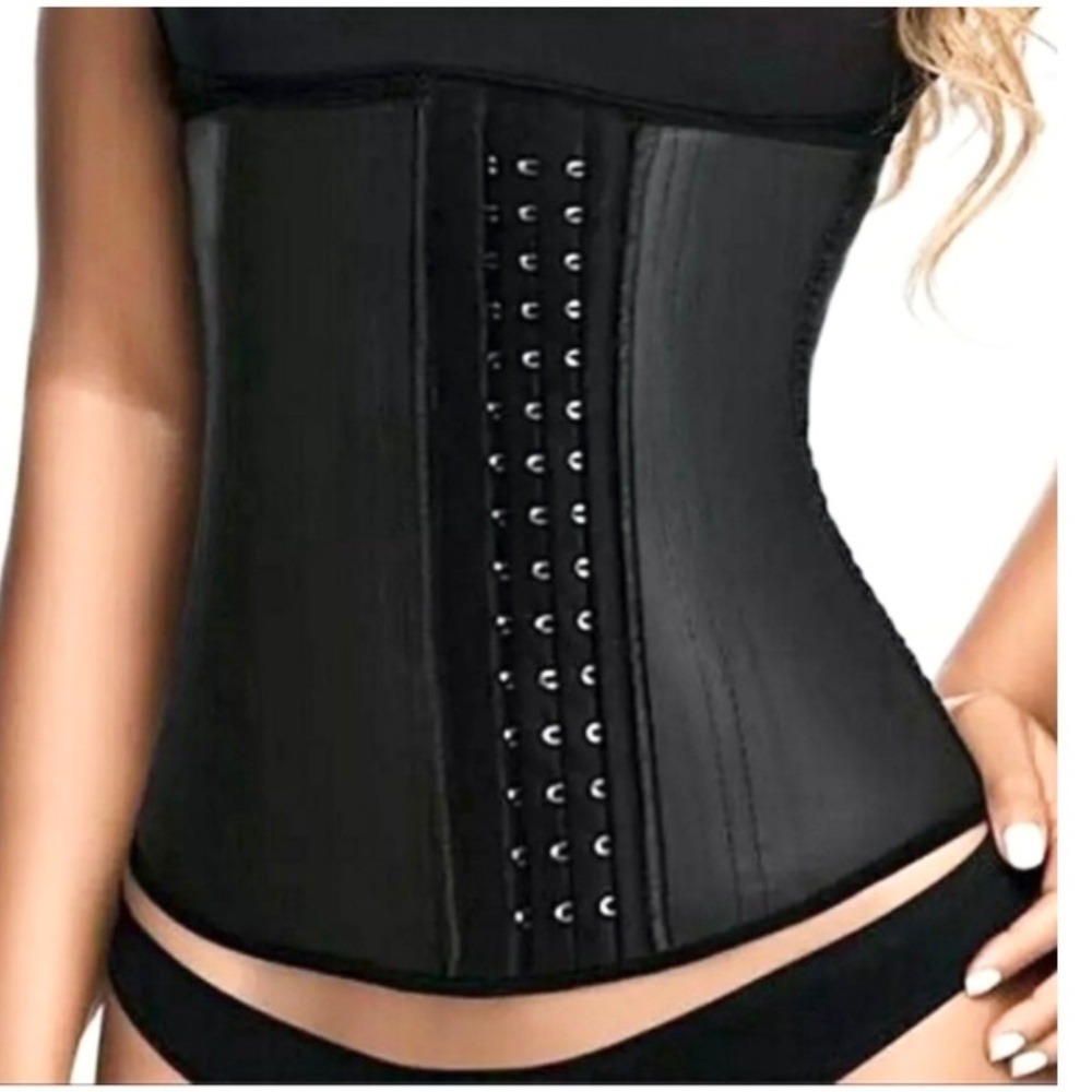 25 Steel Bones Latex Waist Trainer Women S Black